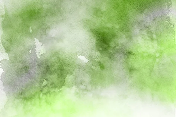 Groene Aquarel Verf Abstracte Achtergrond Van Papier — Stockfoto