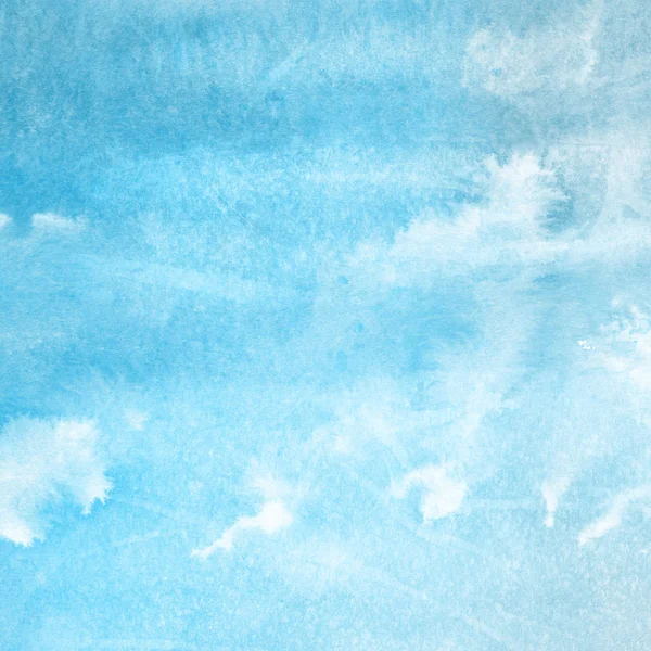 Modré Pozadí Akvarel Malování Texturou — Stock fotografie