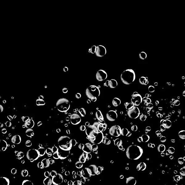 abstract wallpaper with soap bubbles on dark background