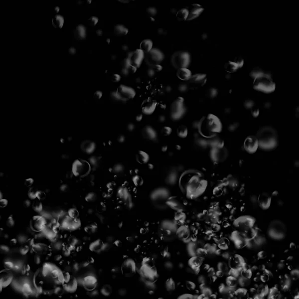 abstract wallpaper with soap bubbles on dark background