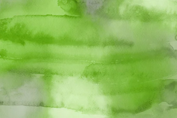 Peinture Aquarelle Verte Sur Papier Fond Abstrait — Photo