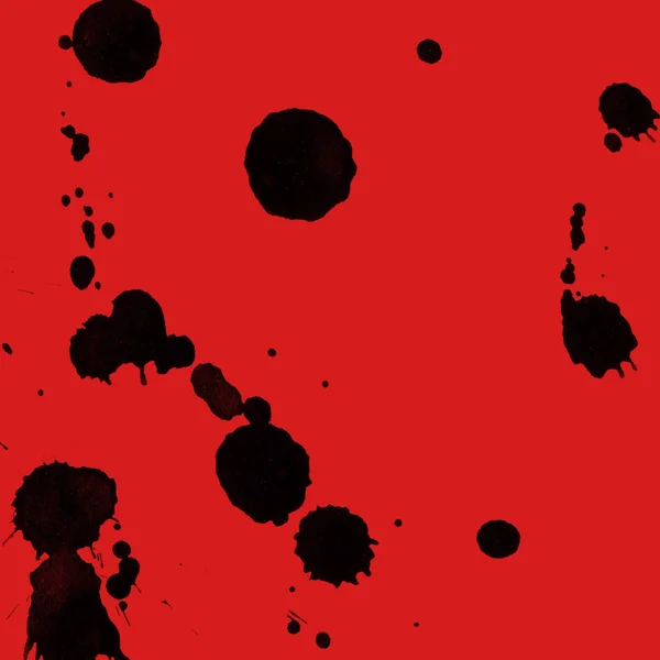 Abstraktní Černá Barva Stříkance Textury Červeném Pozadí — Stock fotografie
