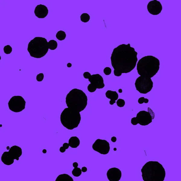 Abstract Black Paint Splatters Texture Purple Background — Stock Photo, Image