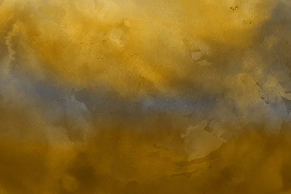 Acuarela Oro Pintura Sobre Papel Fondo Abstracto — Foto de Stock