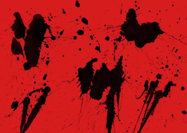 kırmızı arka plan doku soyut siyah boya splatters