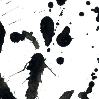 Beyaz arka plan doku soyut siyah boya splatters