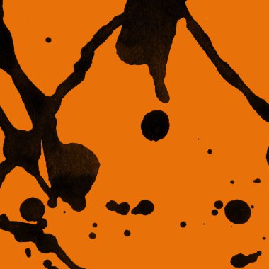 orangebackground doku soyut siyah boya splatters