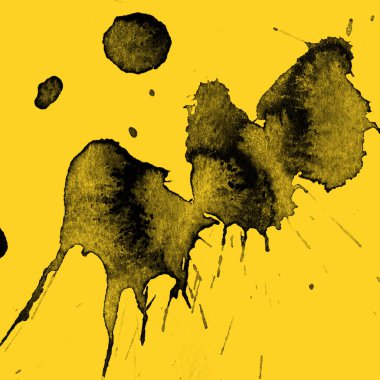 sarı arka plan doku soyut siyah boya splatters