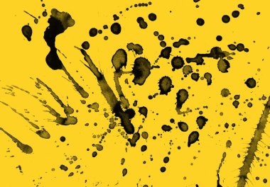 Soyut Beyaz boya doku siyah arka plan üzerine splatters