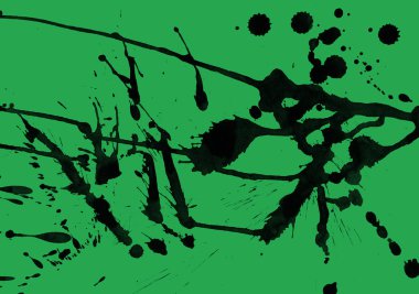 yeşil arka plan doku soyut siyah boya splatters