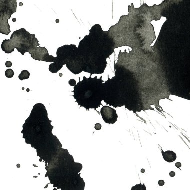 Beyaz arka plan doku soyut siyah boya splatters