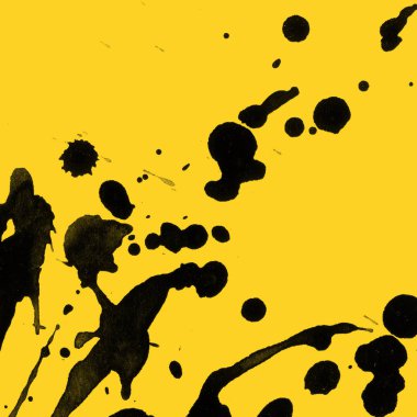sarı arka plan doku soyut siyah boya splatters