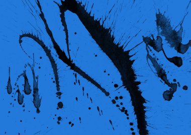 mavi arka plan doku soyut siyah boya splatters