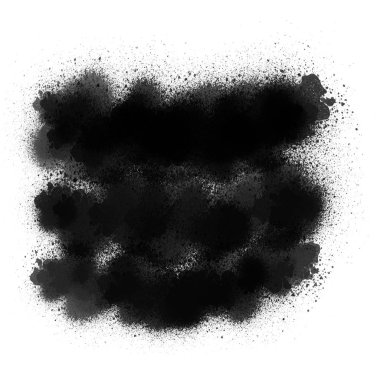 Beyaz arka planda siyah sprey boya