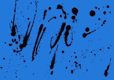 mavi arka plan doku soyut siyah boya splatters