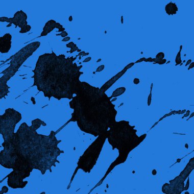 mavi arka plan doku soyut siyah boya splatters