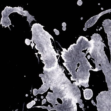 Soyut Beyaz boya doku siyah arka plan üzerine splatters