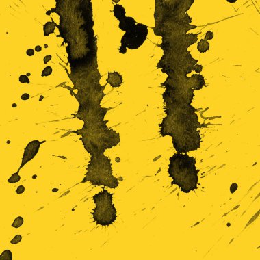 sarı arka plan doku soyut siyah boya splatters