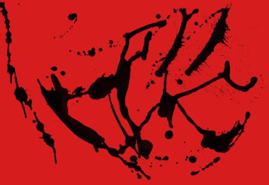 kırmızı arka plan doku soyut siyah boya splatters