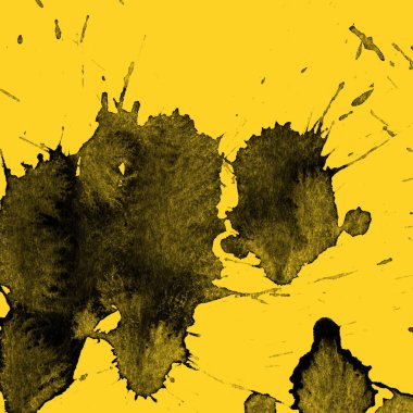 sarı arka plan doku soyut siyah boya splatters