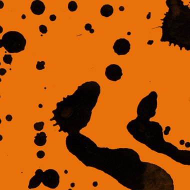 orangebackground doku soyut siyah boya splatters