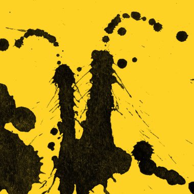 sarı arka plan doku soyut siyah boya splatters
