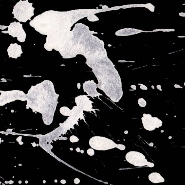 Soyut Beyaz boya doku siyah arka plan üzerine splatters