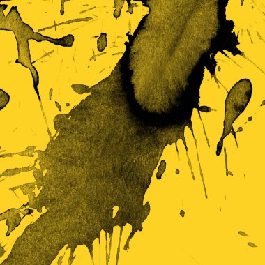 sarı arka plan doku soyut siyah boya splatters