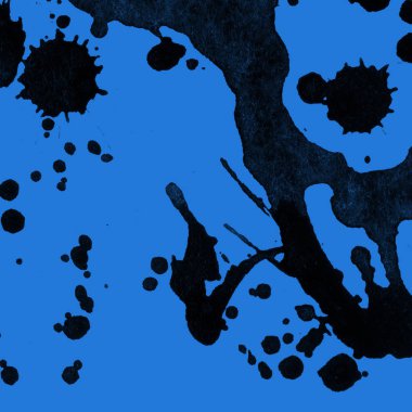 mavi arka plan doku soyut siyah boya splatters