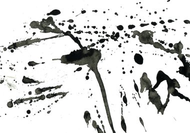 Beyaz arka plan doku soyut siyah boya splatters