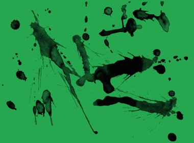 yeşil arka plan doku soyut siyah boya splatters