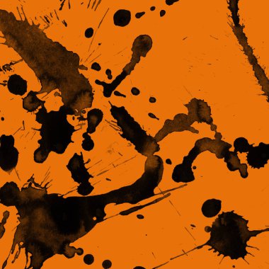 orangebackground doku soyut siyah boya splatters