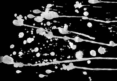Soyut Beyaz boya doku siyah arka plan üzerine splatters