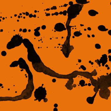 orangebackground doku soyut siyah boya splatters