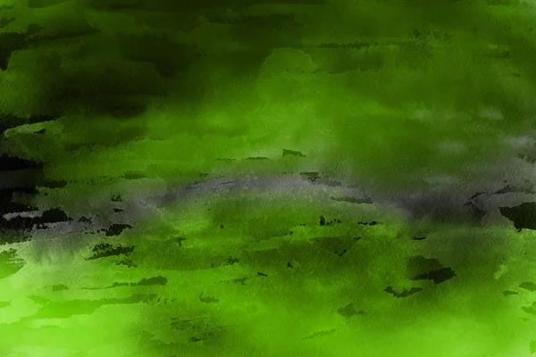 Tinta Aquarela Verde Sobre Papel Fundo Abstrato — Fotografia de Stock