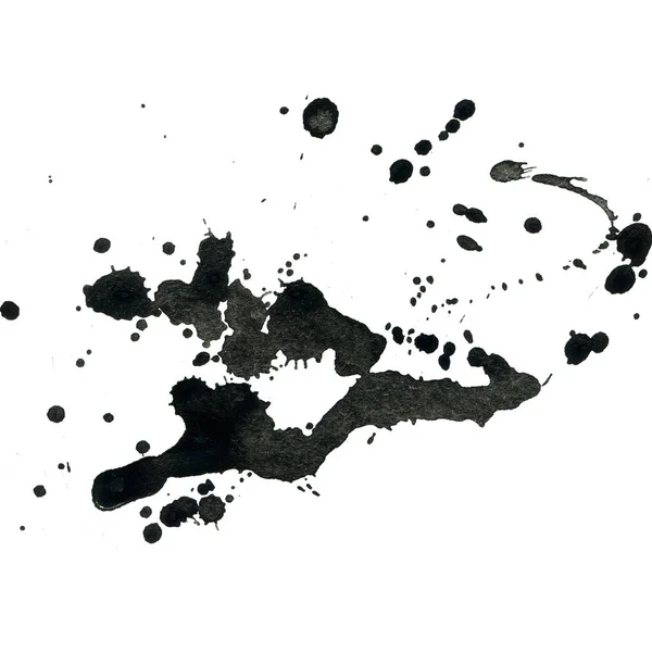 Αφηρημένο Μαύρο Χρώμα Splatters Υφή Λευκό Φόντο — Φωτογραφία Αρχείου