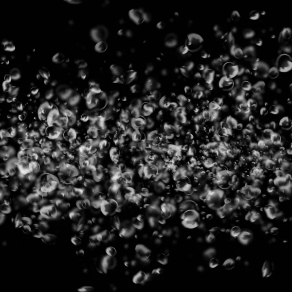 abstract wallpaper with soap bubbles on dark background