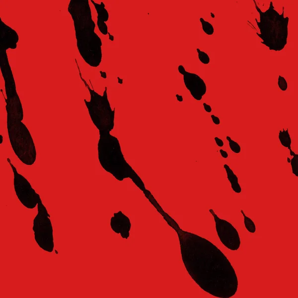 抽象的な黒塗装に赤の背景にテクスチャが飛び散っ — ストック写真