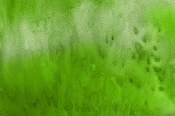 Tinta Aquarela Verde Sobre Papel Fundo Abstrato — Fotografia de Stock