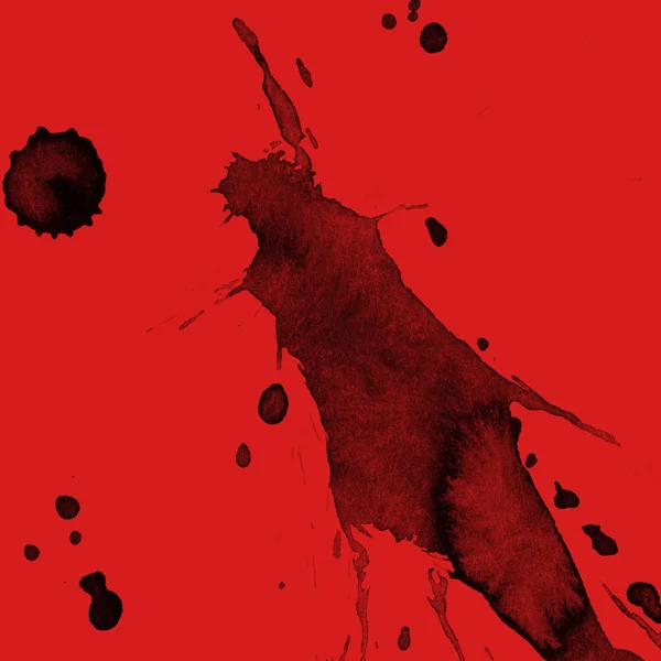 Tekstur Cat Hitam Abstrak Pada Latar Belakang Merah — Stok Foto