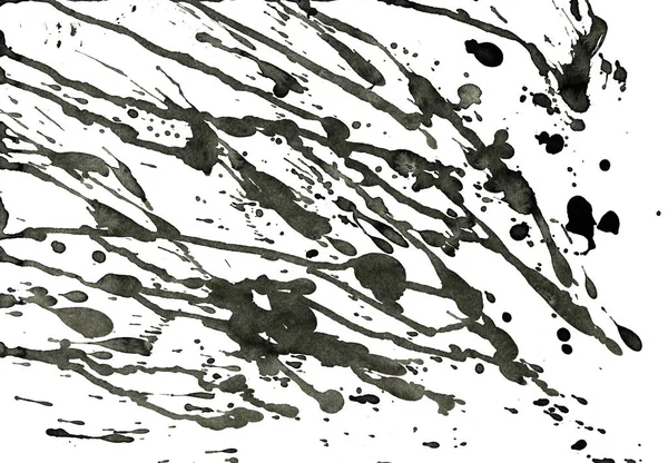 Абстрактна Текстура Чорної Фарби Білому Фоні — стокове фото