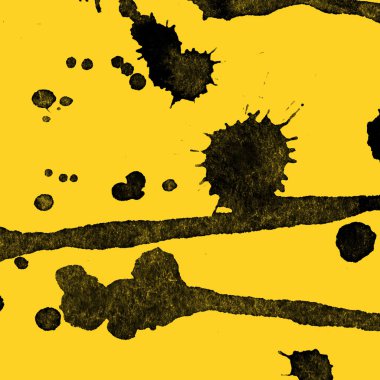 sarı arka plan doku soyut siyah boya splatters