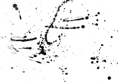 Beyaz arka plan doku soyut siyah boya splatters
