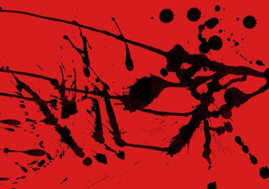 kırmızı arka plan doku soyut siyah boya splatters
