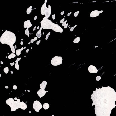 Soyut Beyaz boya doku siyah arka plan üzerine splatters
