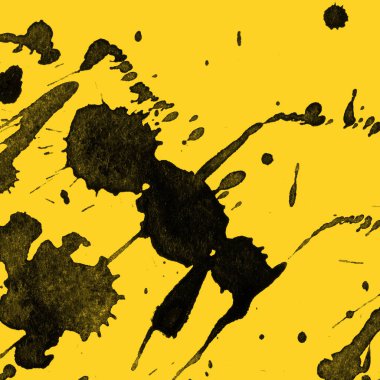 sarı arka plan doku soyut siyah boya splatters