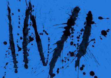 mavi arka plan doku soyut siyah boya splatters