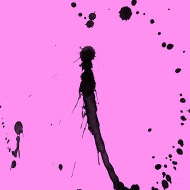 Soyut siyah boya doku pembe bir arka plan üzerinde splatters