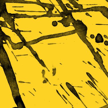 sarı arka plan doku soyut siyah boya splatters
