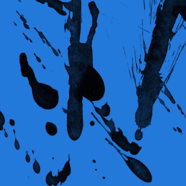 mavi arka plan doku soyut siyah boya splatters